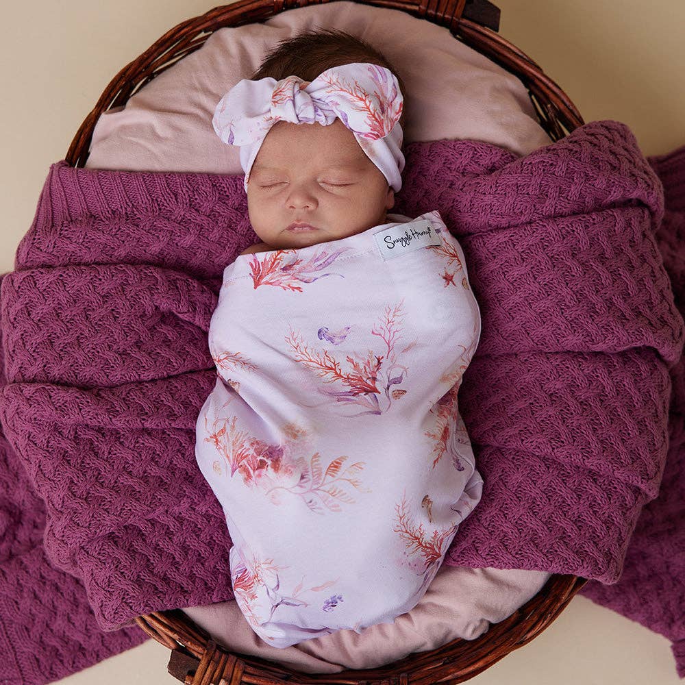 Coral Organic Snuggle Swaddle & Topknot Set - Timber Tinkers
