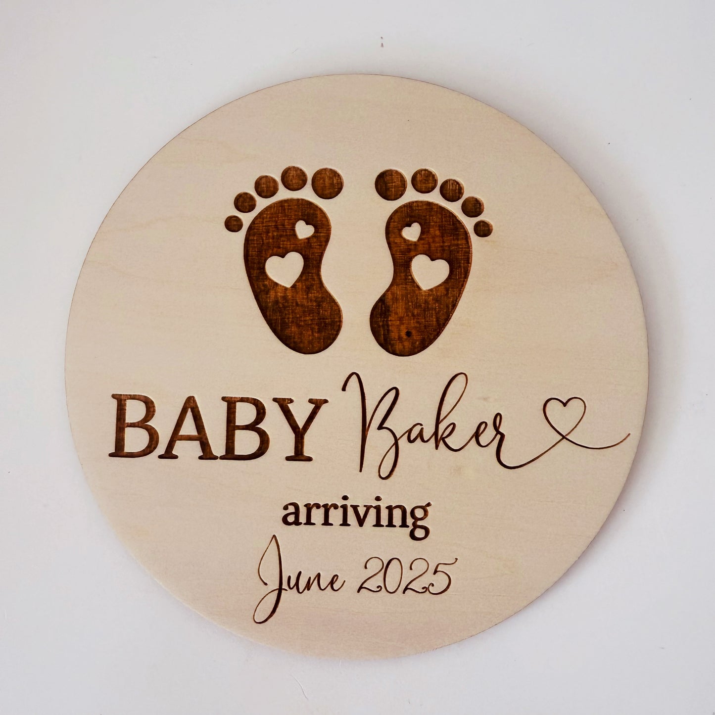 Personalised Baby Announcement heart