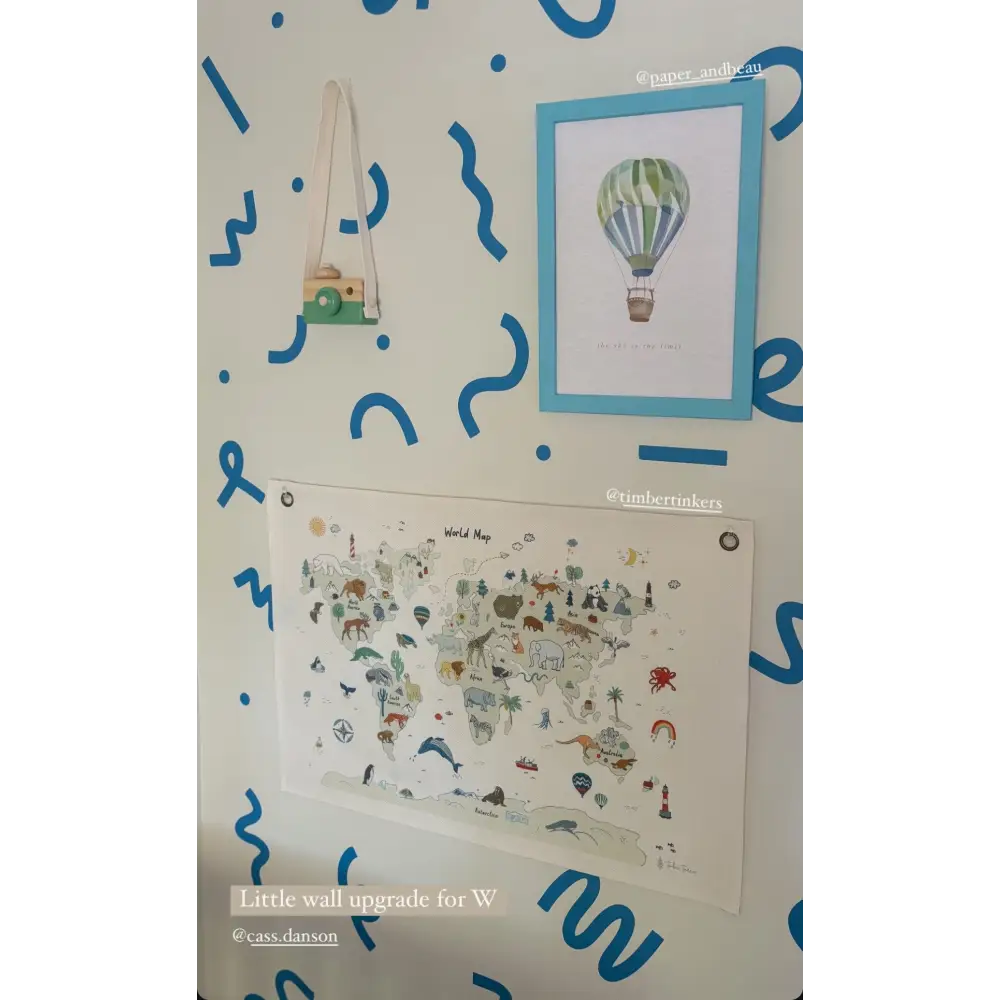 Animal Map Canvas Wall Hang - Timber Tinkers
