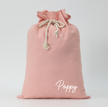 Personalised Canvas Santa Sacks - Blush