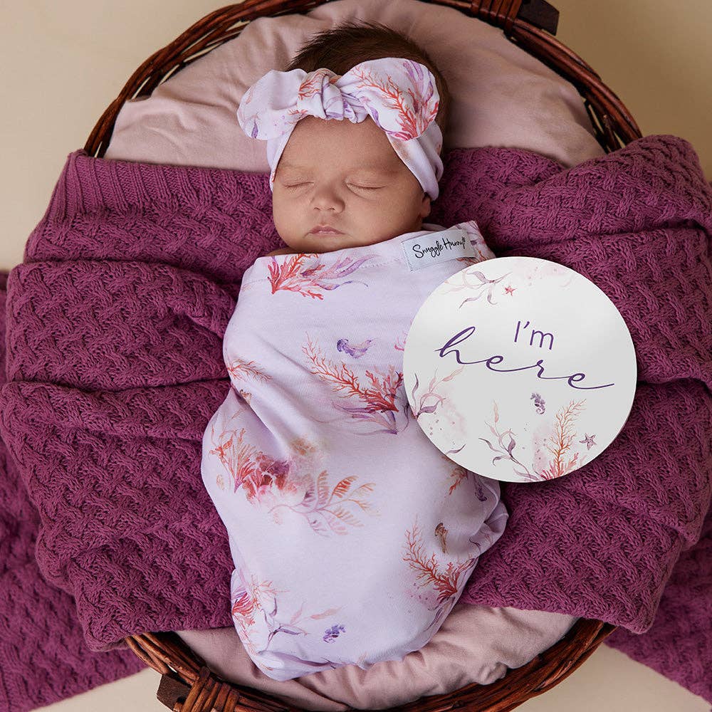 Coral Organic Snuggle Swaddle & Topknot Set - Timber Tinkers
