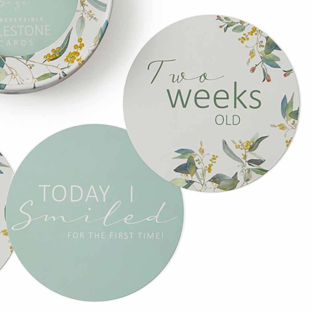 Eucalypt & Sage Reversible Milestone Cards - Timber Tinkers