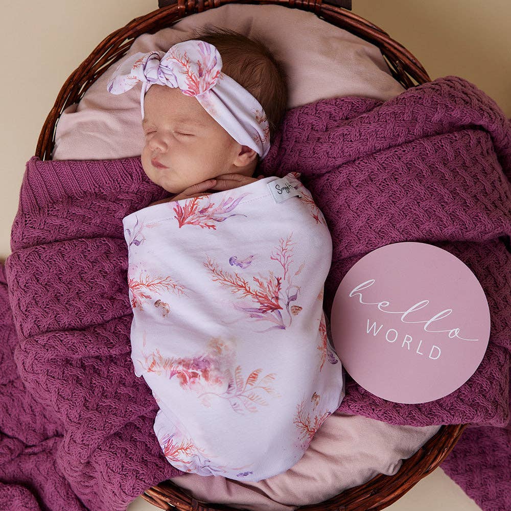 Coral Organic Snuggle Swaddle & Topknot Set - Timber Tinkers