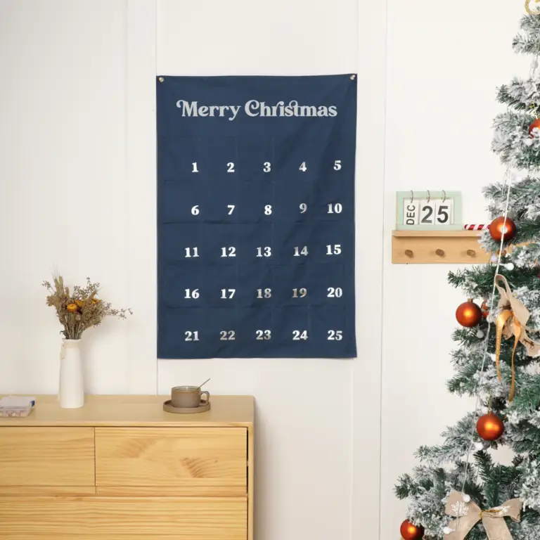 Extra Large Merry Christmas Advent Calendar - NAVY - Timber Tinkers