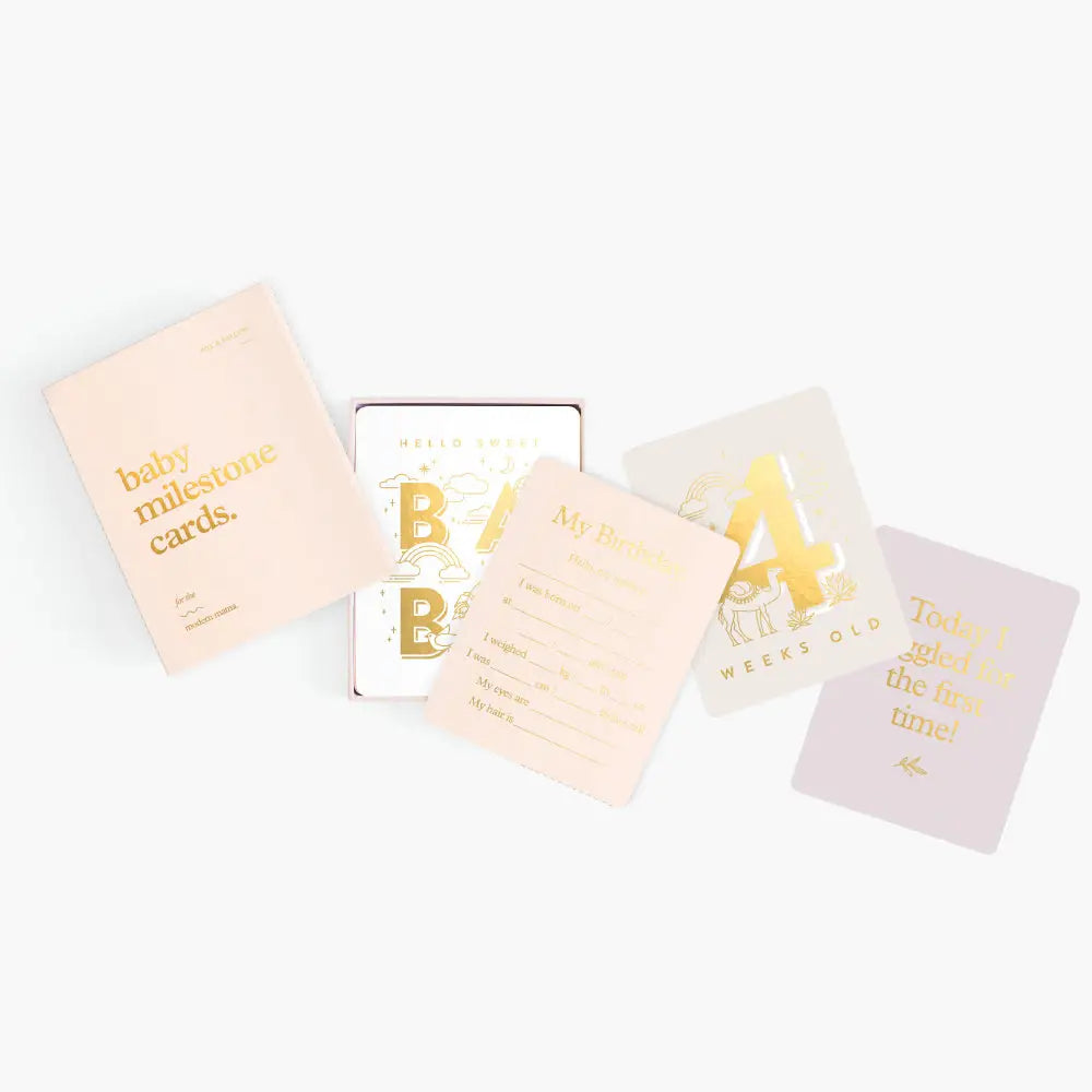 Fox & Fallow Baby Milestone Cards Cream - Timber Tinkers