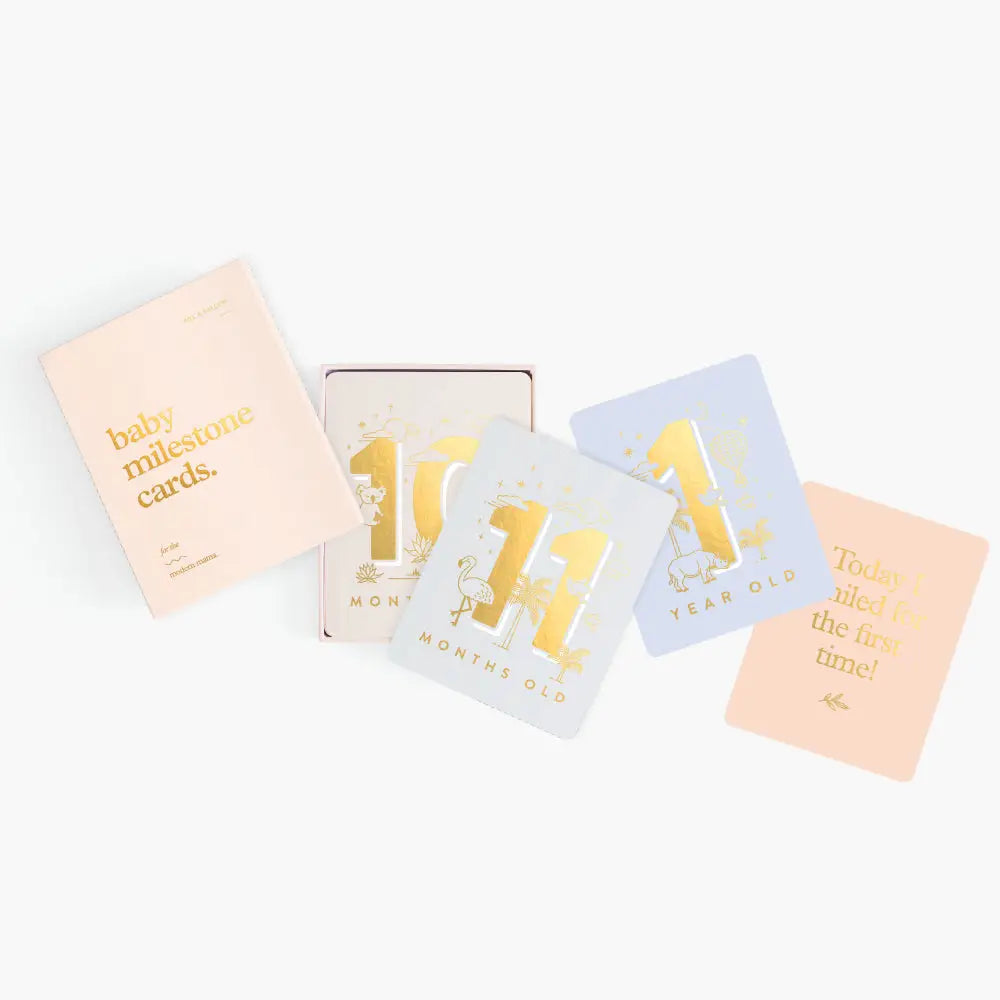 Fox & Fallow Baby Milestone Cards Cream - Timber Tinkers