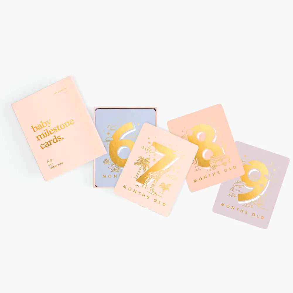 Fox & Fallow Baby Milestone Cards Cream - Timber Tinkers