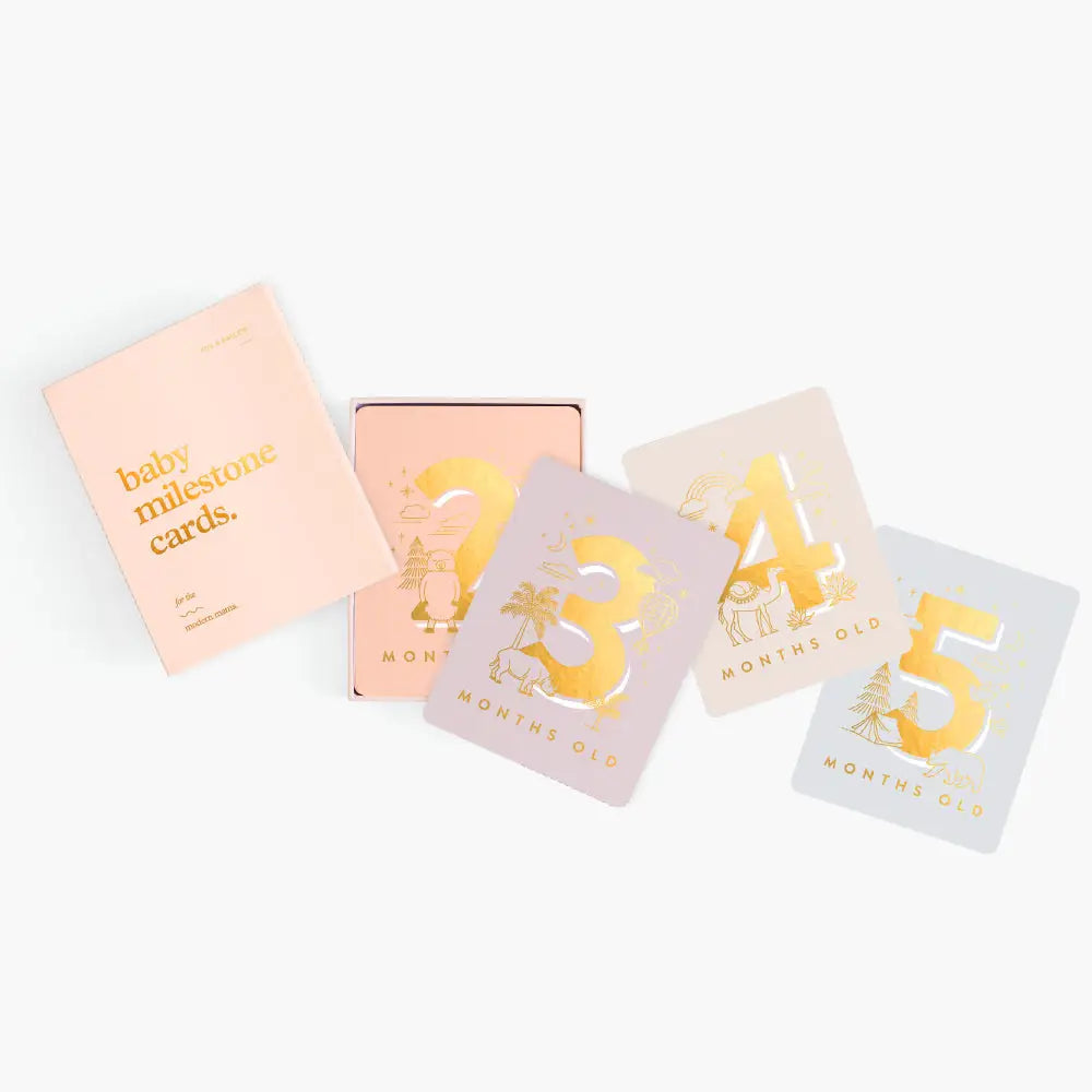Fox & Fallow Baby Milestone Cards Cream - Timber Tinkers