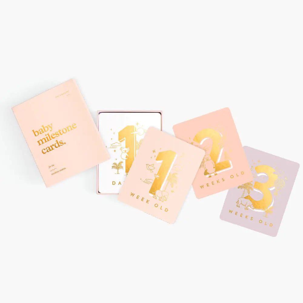 Fox & Fallow Baby Milestone Cards Cream - Timber Tinkers