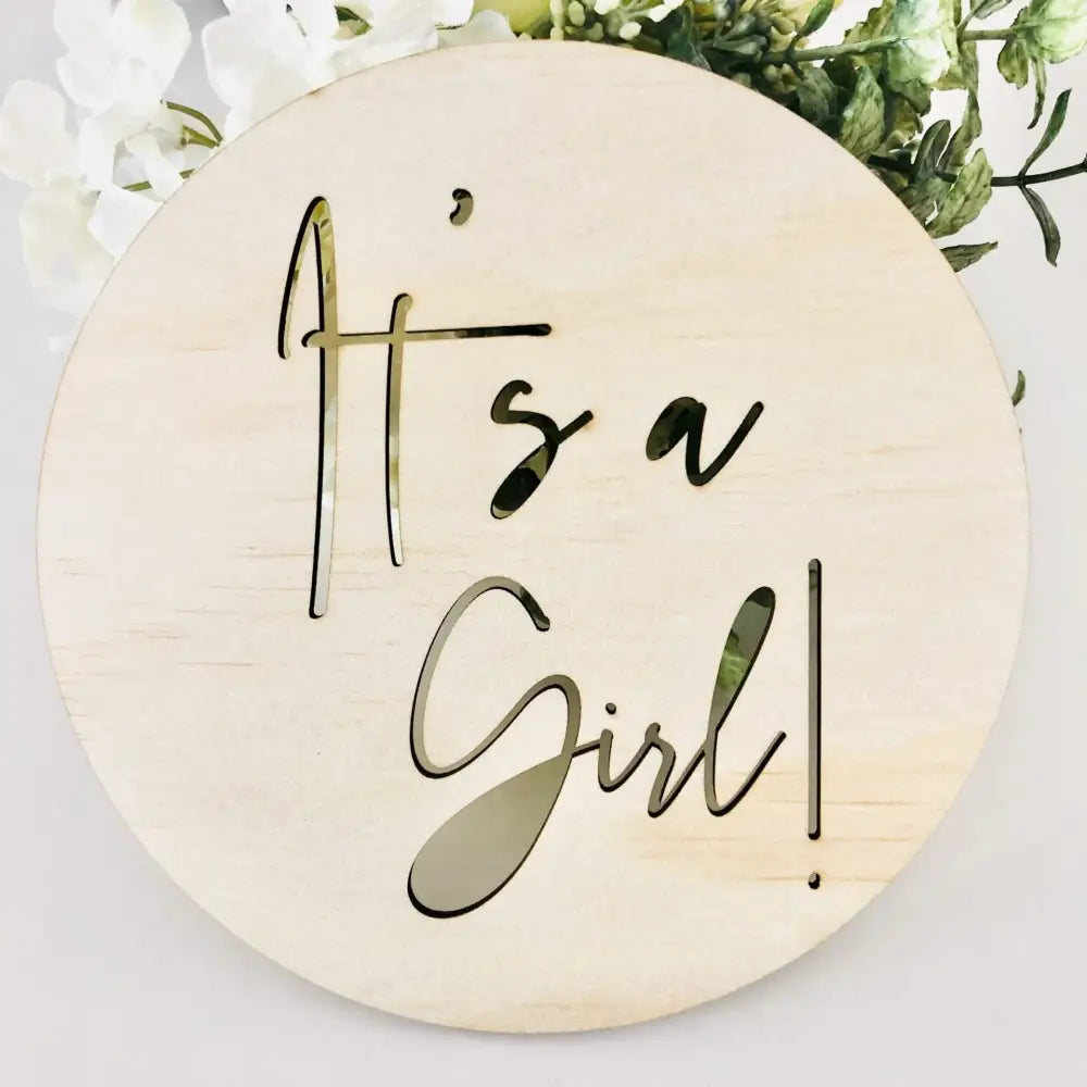 It's a girl Scandi Birth Announcement - Timber Tinkers