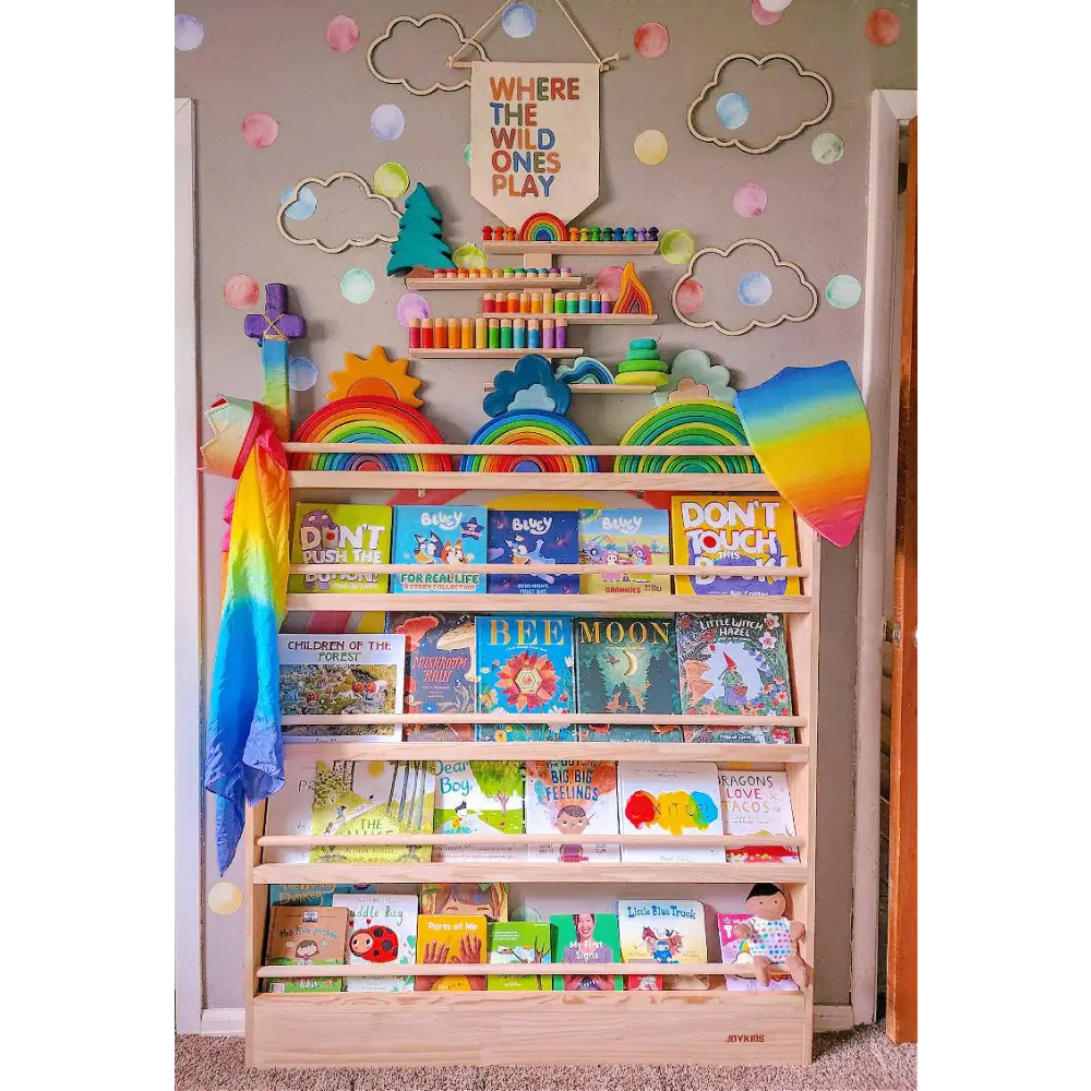 JOYKIDS Front Facing Bookshelf with 5 Tier - SolidWood - Timber Tinkers