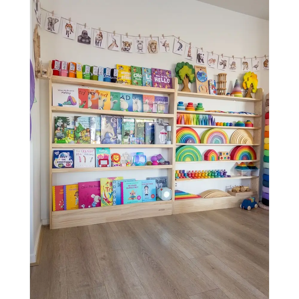 JOYKIDS Slim-Line Toy Shelf with 7-tier (Adjustable) - SolidWood - Timber Tinkers