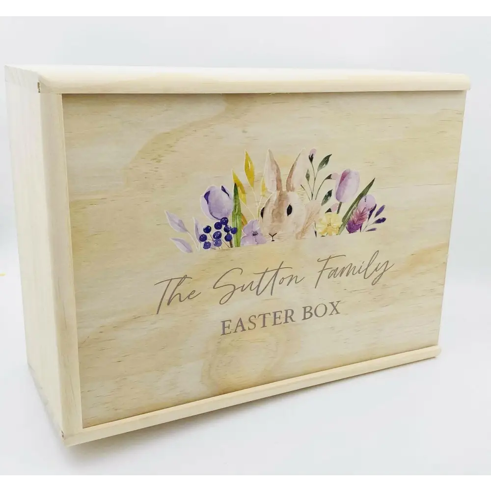 Keepsake Box - Easter Bunny Floral - Timber Tinkers