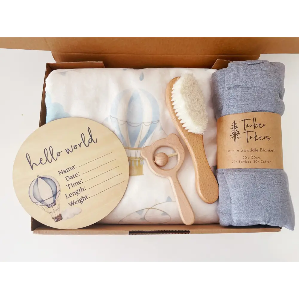 Large Baby Gift Box - Hot Air Balloon - Timber Tinkers
