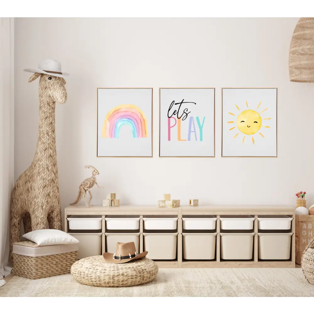 Lets PLAY Pastel Wooden Canvas Print Set - Timber Tinkers
