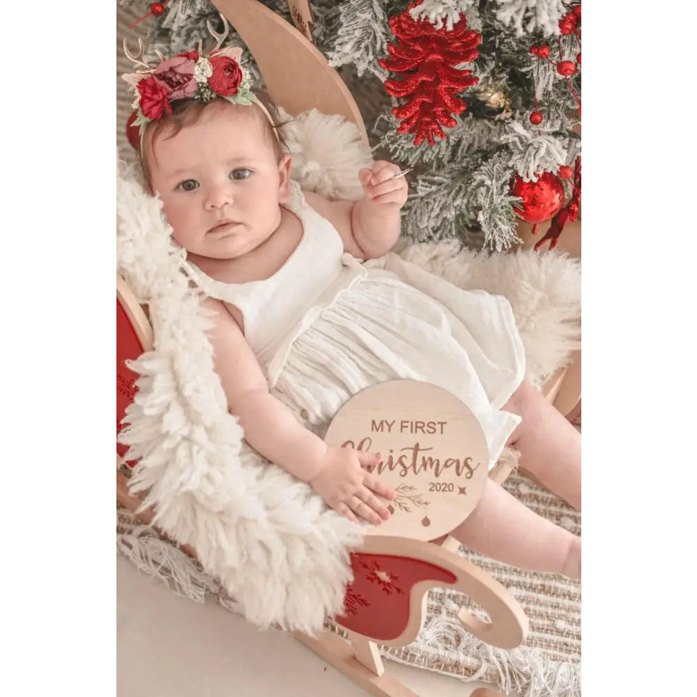 My First Christmas Plaque 2025 - Timber Tinkers