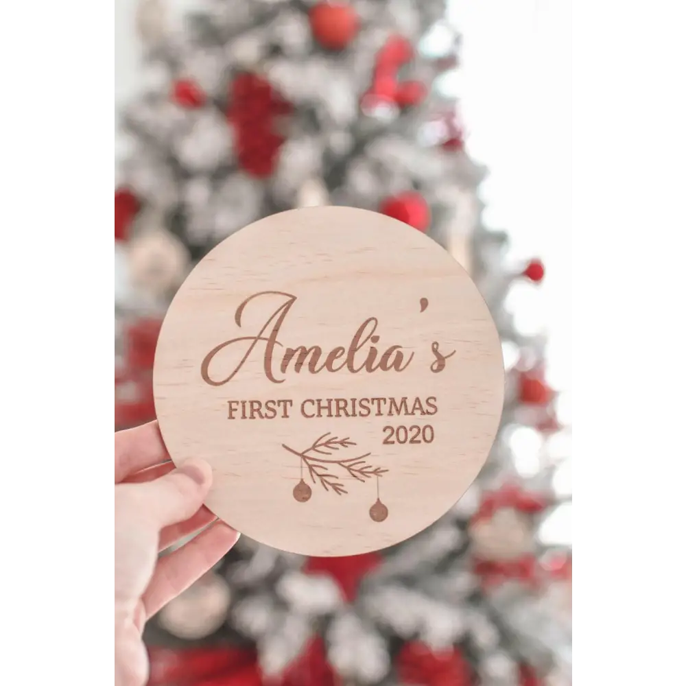 My First Christmas Plaque 2025 - Timber Tinkers