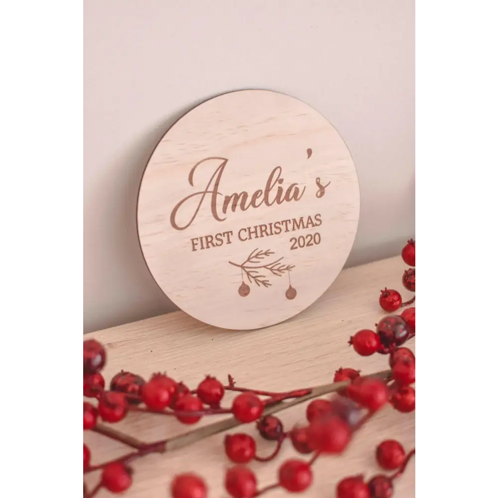 My First Christmas Plaque 2025 - Timber Tinkers