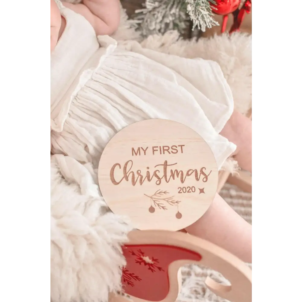 My First Christmas Plaque 2025 - Timber Tinkers