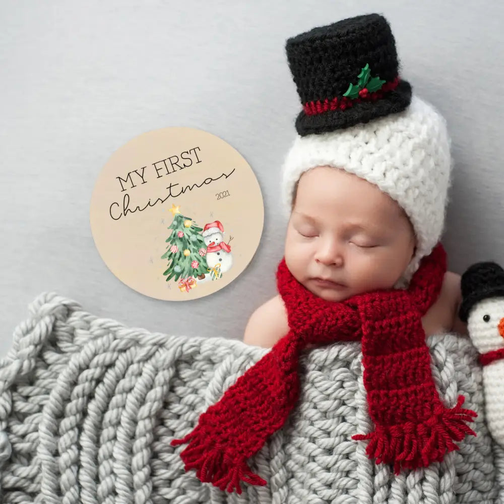 My First Christmas Plaque - Snowman - Timber Tinkers