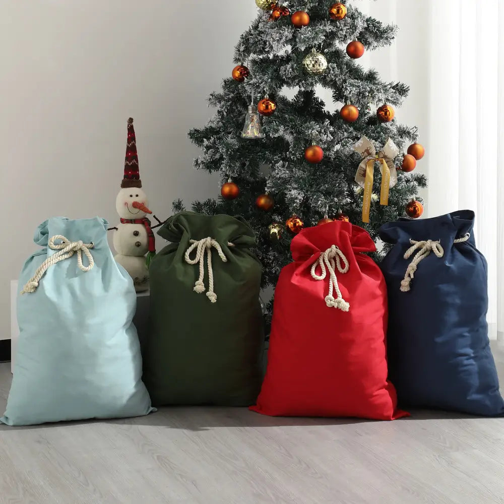 Non Personalised Canvas Santa Sacks - Multi Colours - Timber Tinkers