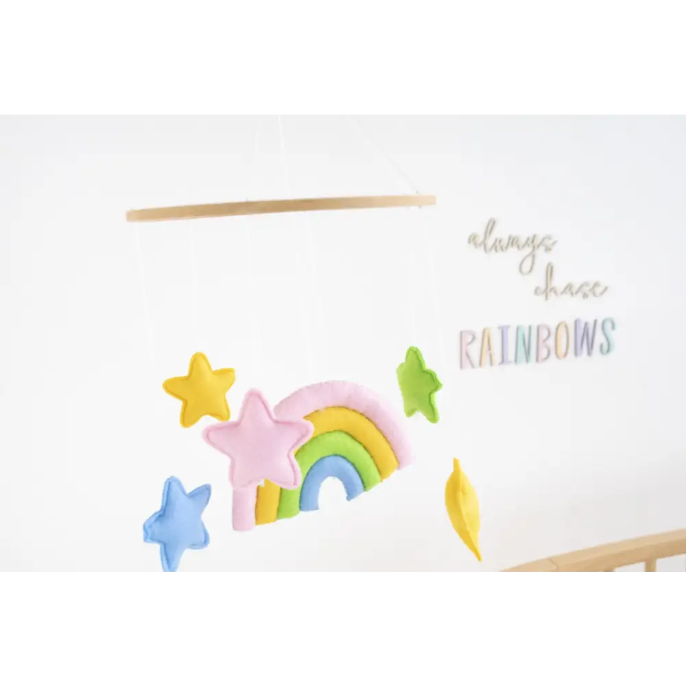 Pastel Rainbow Nursery Mobile - Timber Tinkers