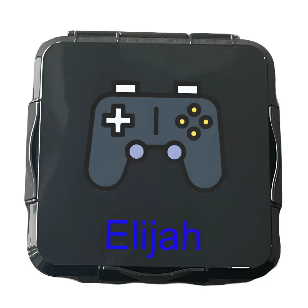 Personalised Black Lunch Box - Gamer - Timber Tinkers
