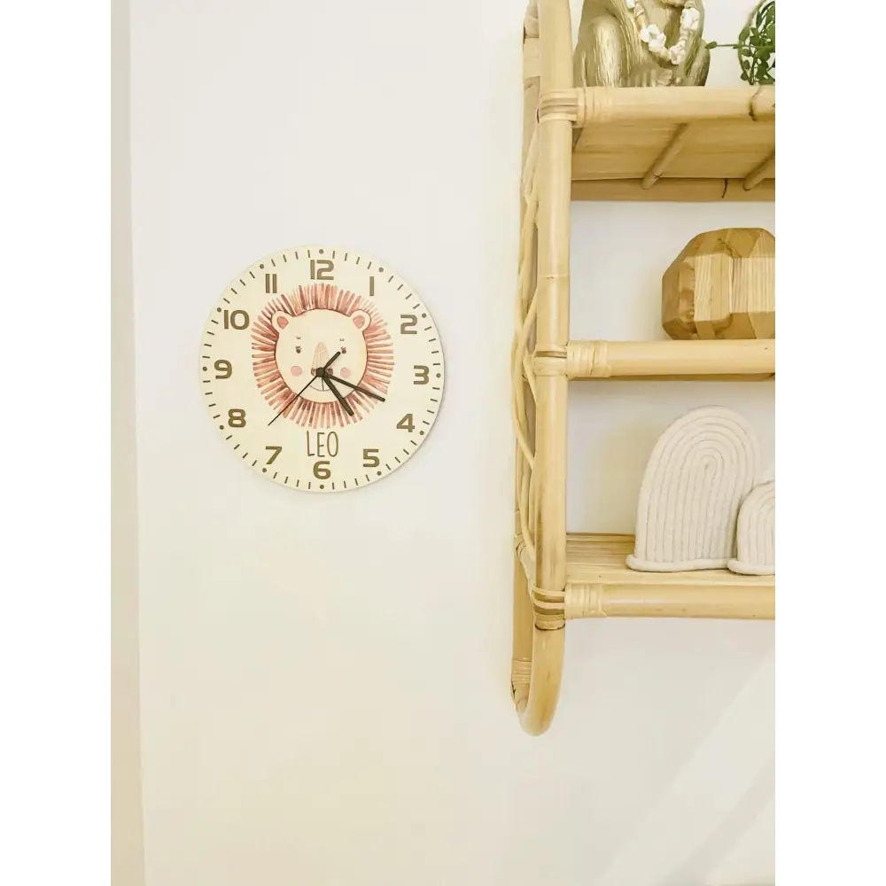 Personalised Clock - Pink Rainbow