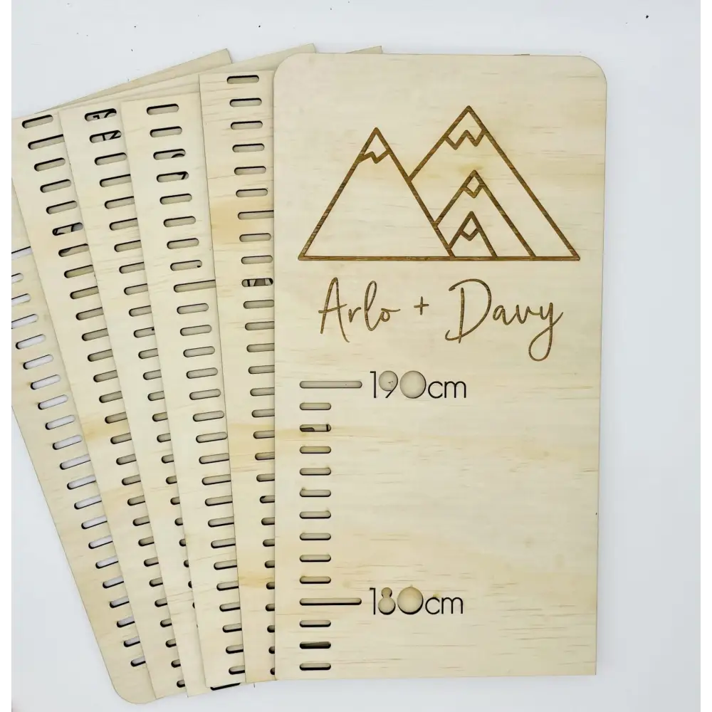 Personalised Growth Chart - Mountains - Timber Tinkers