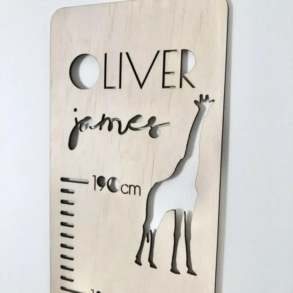 Personalised Growth Chart - Safari - Timber Tinkers
