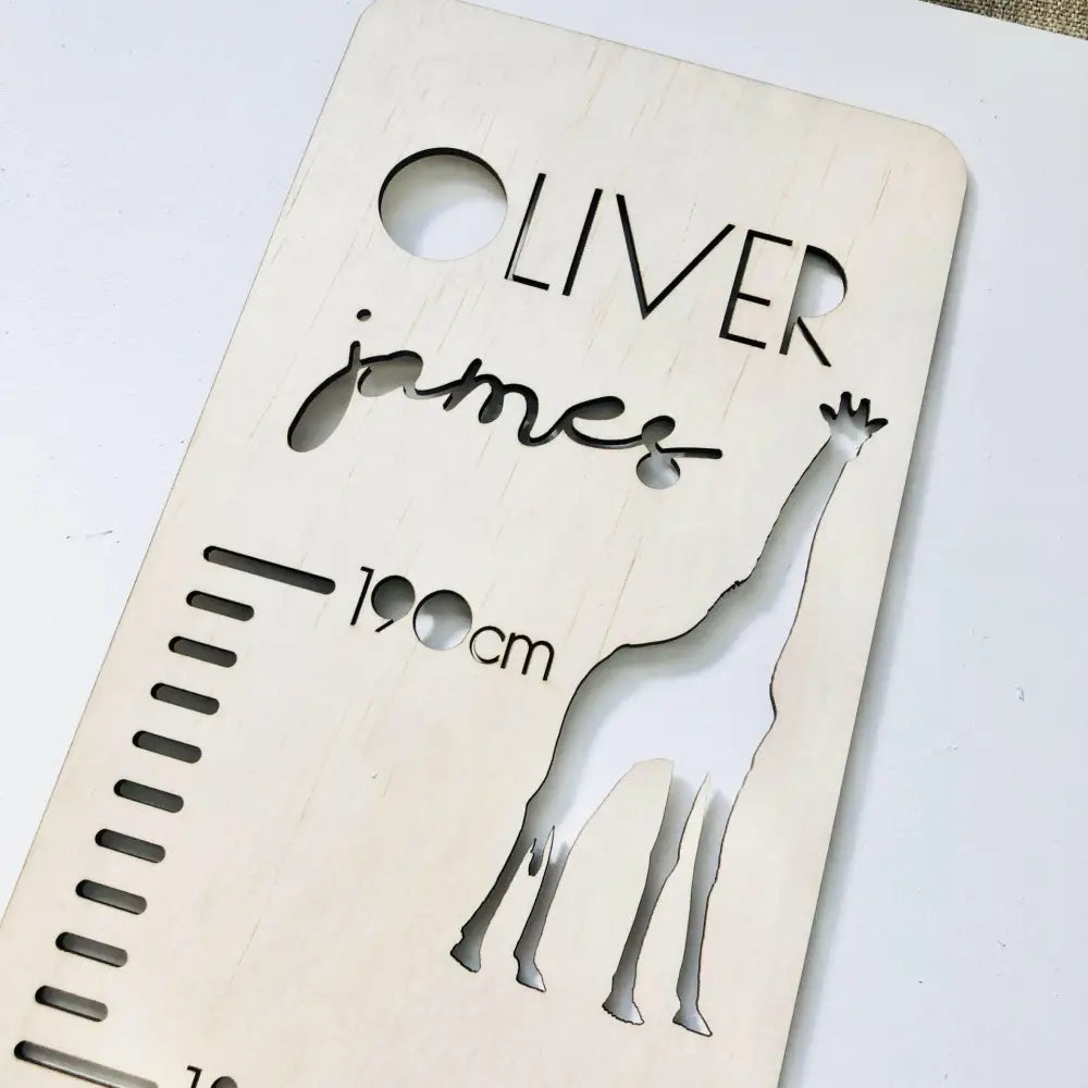 Personalised Growth Chart - Safari - Timber Tinkers