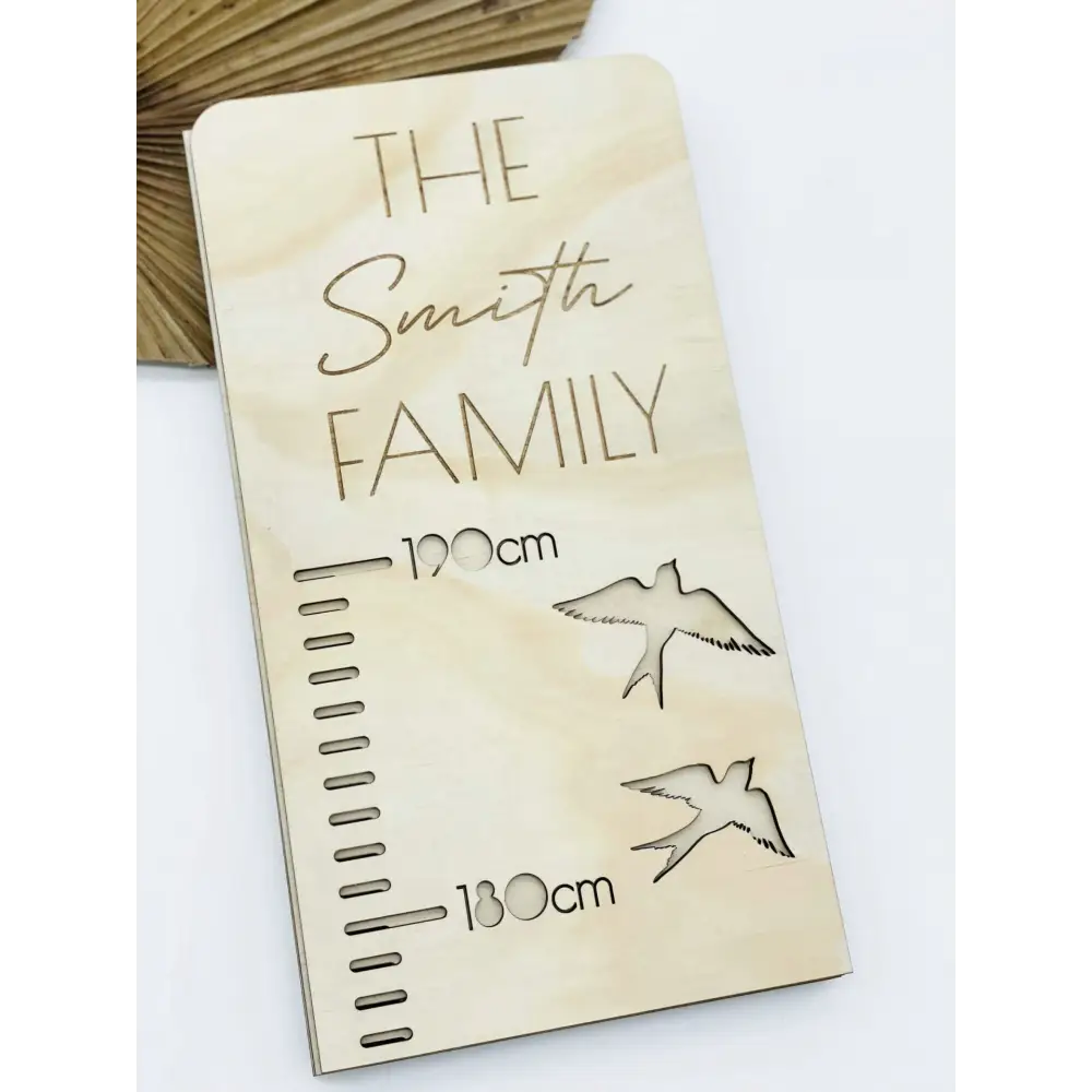 Personalised Growth Chart - Swallows - Timber Tinkers