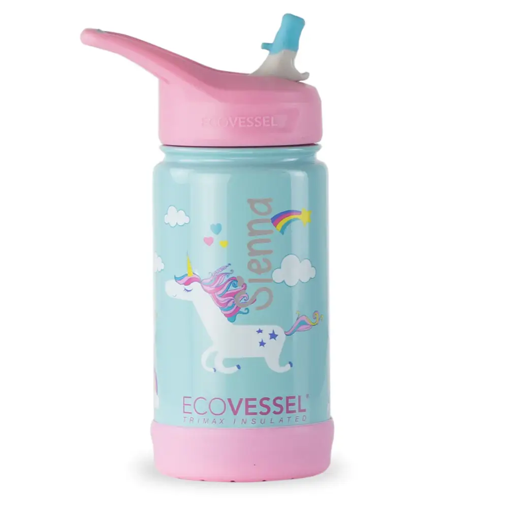 Personalised Kids Insulated Drink Bottle - Unicorn - Timber Tinkers