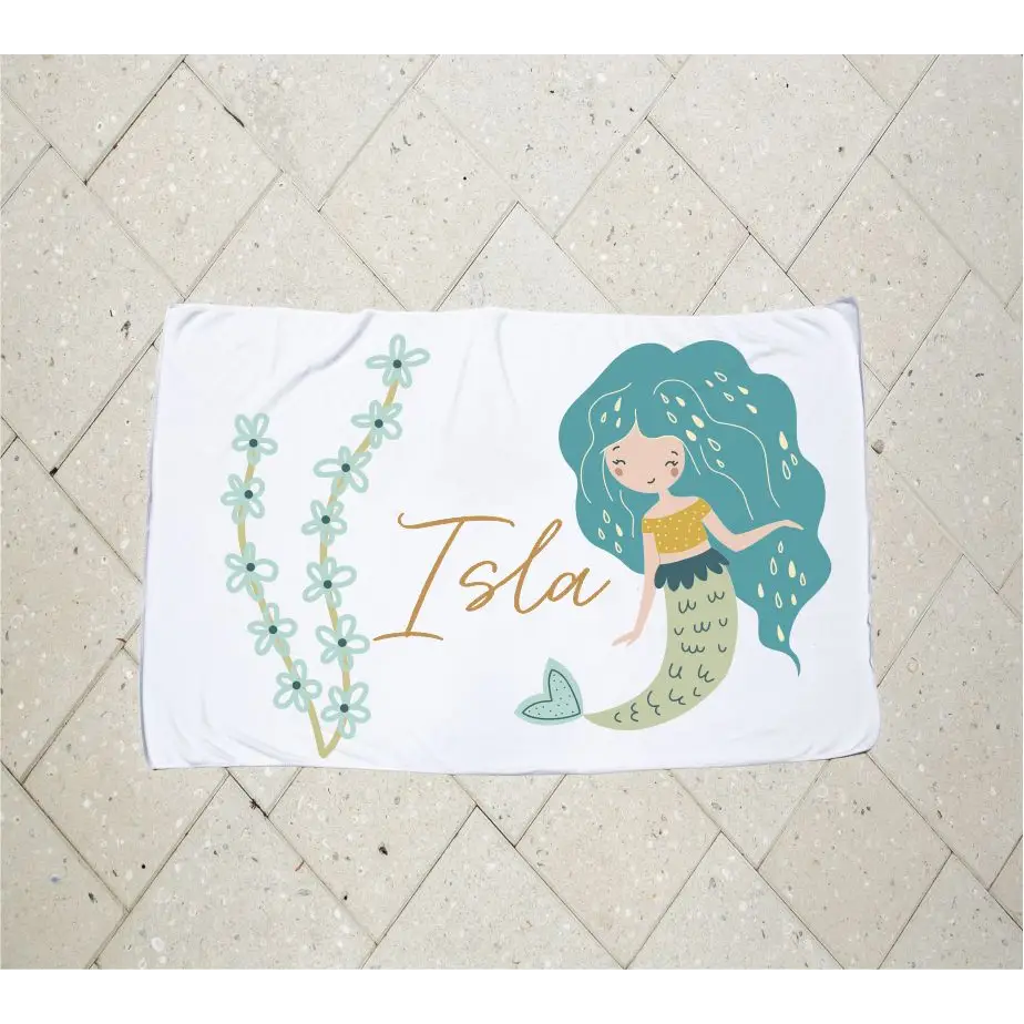 Personalised Kids Towel - Mermaid - Timber Tinkers
