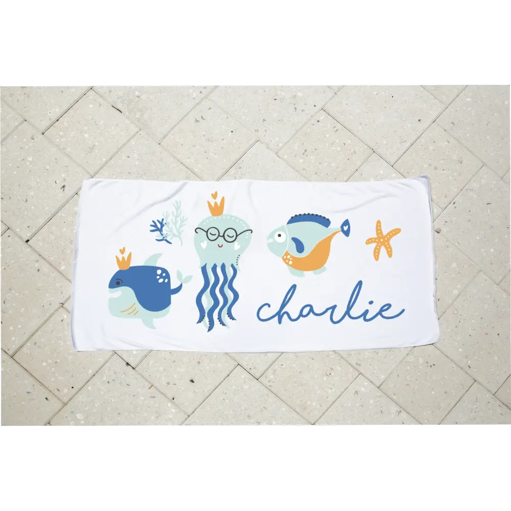 Personalised Kids Towel - Under the sea - Timber Tinkers