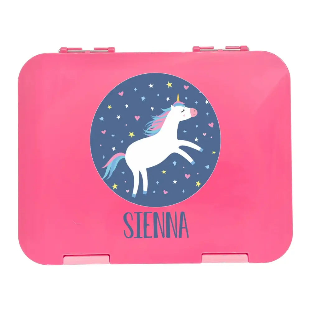 Personalised Lunch Boxes - Pink Bento Box - Unicorn - Timber Tinkers