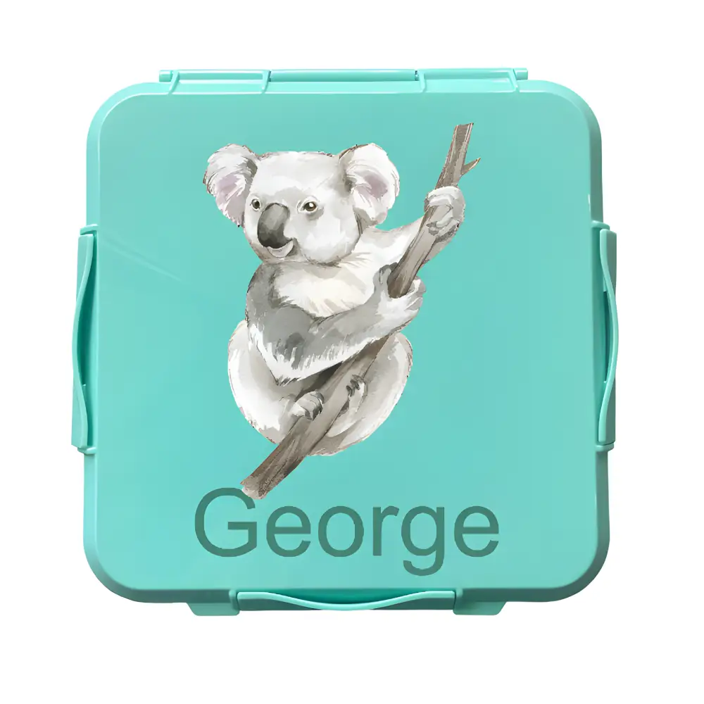 Personalised Mint Lunch Box - Koala - Timber Tinkers