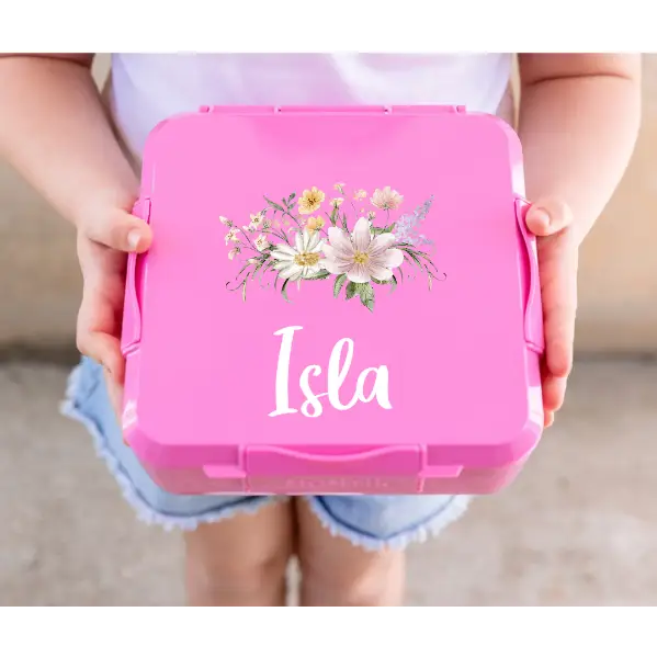 Personalised Pink Lunch Box - Daisy - Timber Tinkers