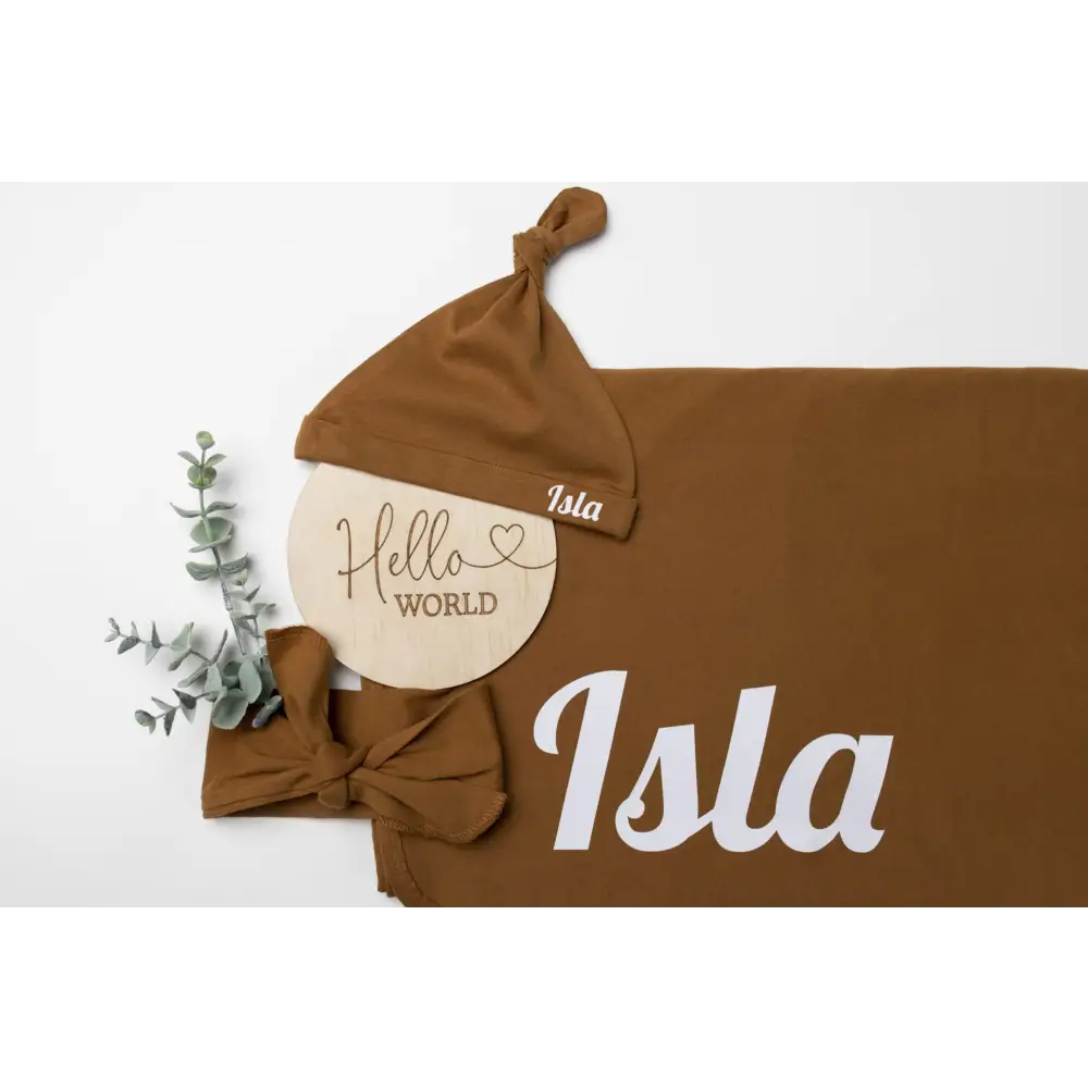 Personalised Swaddle Set - Multiple Colours - Timber Tinkers