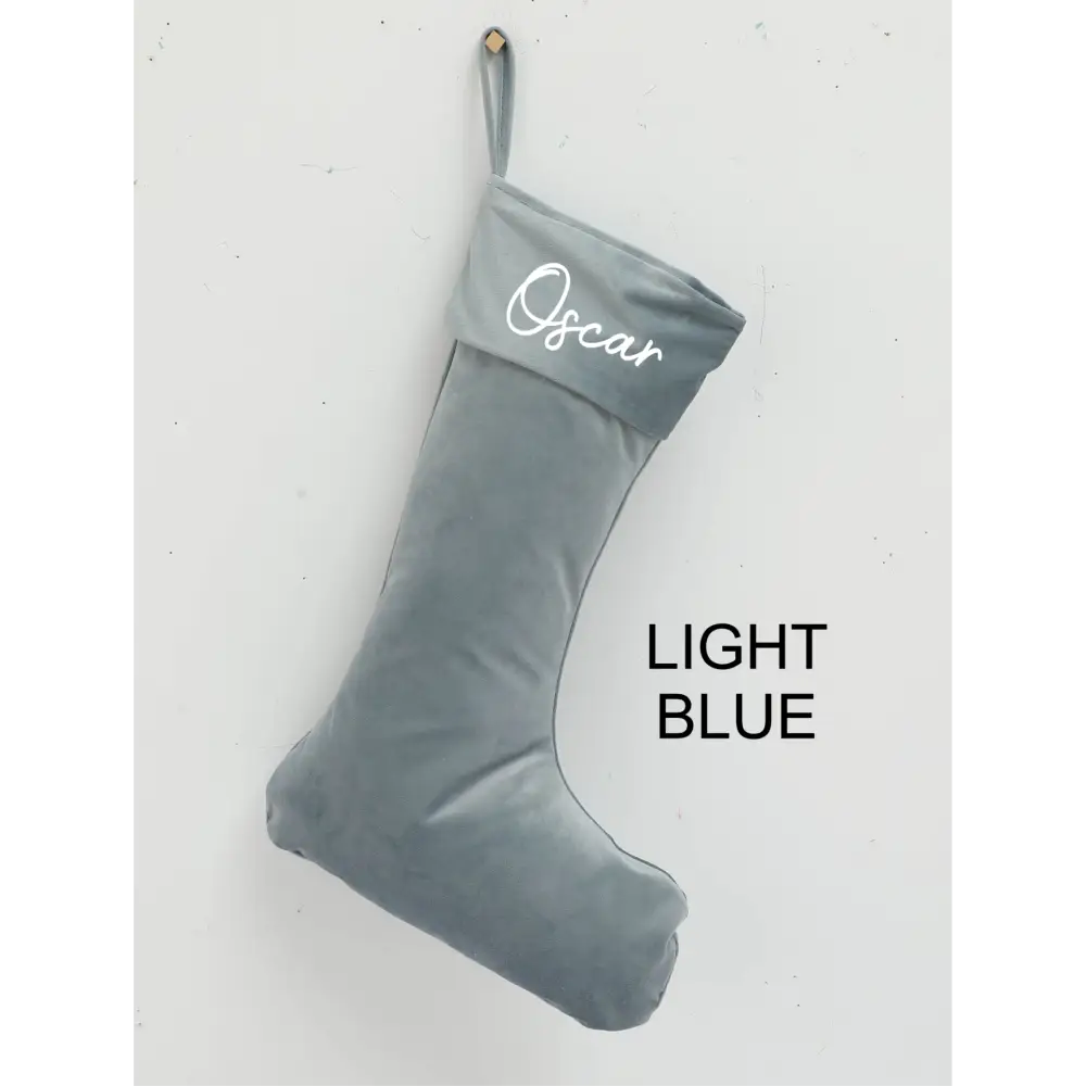 Personalised Velvet Stockings - Navy - Timber Tinkers