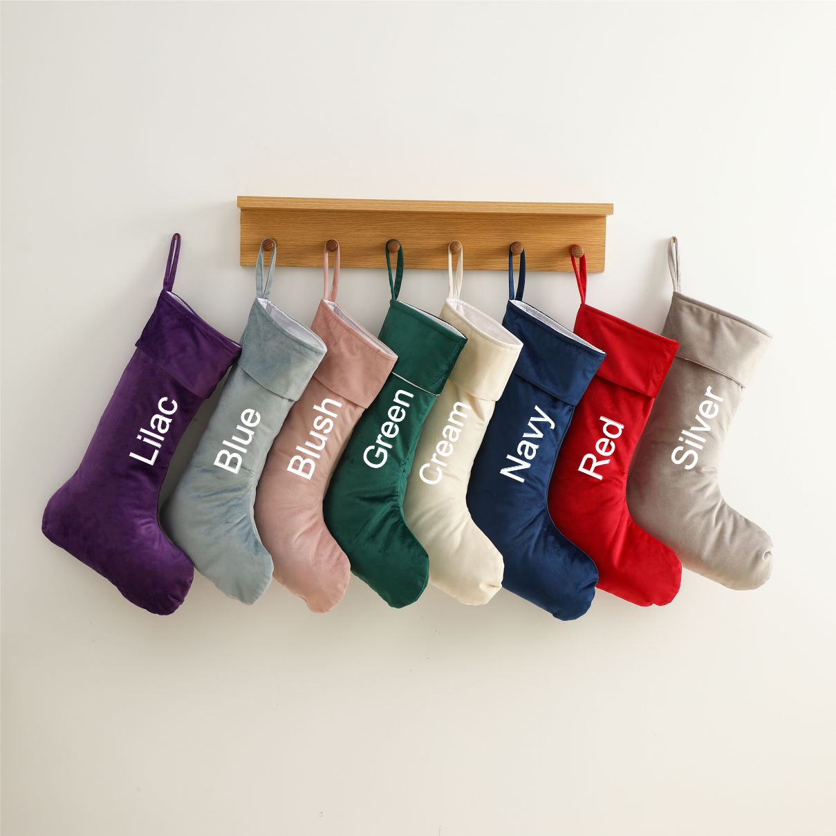 Personalised Velvet Stockings - Light Blue