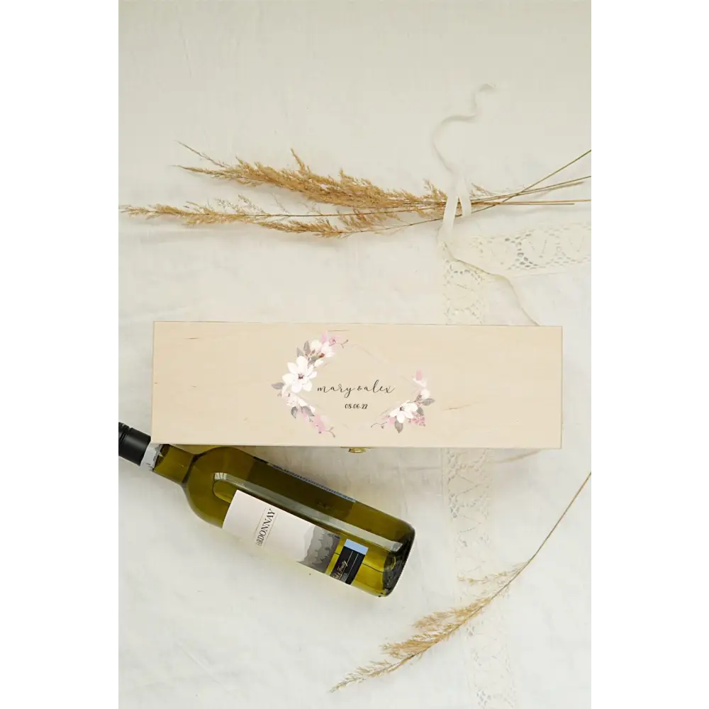 Wine Box Set - Pink Floral - Timber Tinkers
