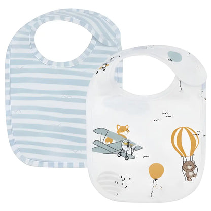 2pk Bibs - Up Up & Away/Stripes