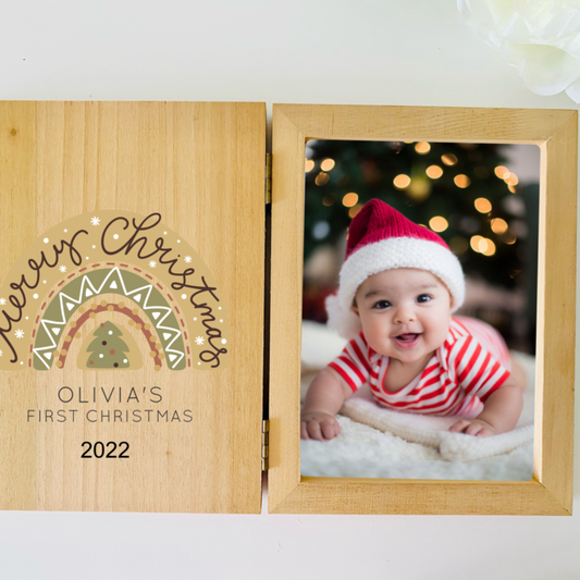 Christmas Photo Frame - Christmas Tree Rainbow