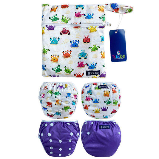 Reuseable Swim Nappy 2 Pack | Crazy Crabs