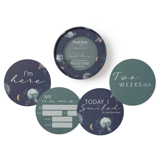 Milky Way & Soft Moss Reversible Milestone Cards - Timber Tinkers