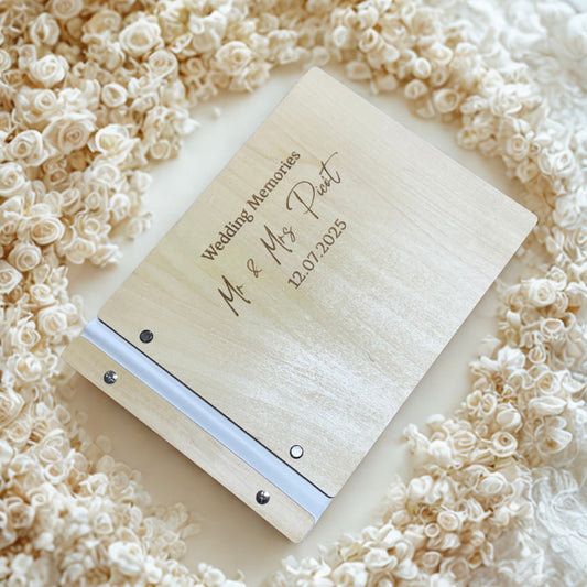 Personalised Wedding Wooden Scrapbook
