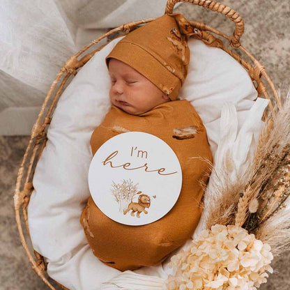 Roar Snuggle Swaddle & Beanie Set