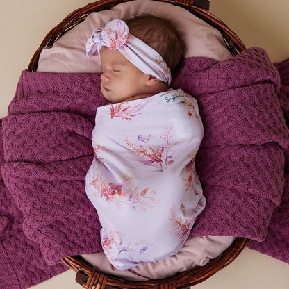Coral Organic Snuggle Swaddle & Topknot Set - Timber Tinkers