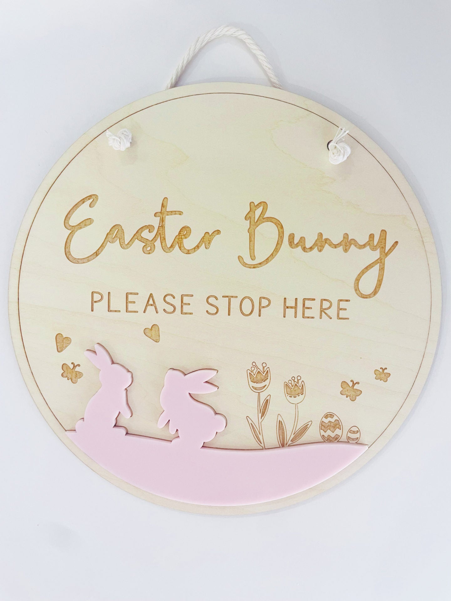 Easter Bunny Please Stop Here Sign 3D